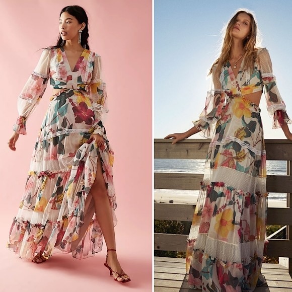 PatBO Lace Trimmed Cutout Maxi Dress - Picture 11 of 11